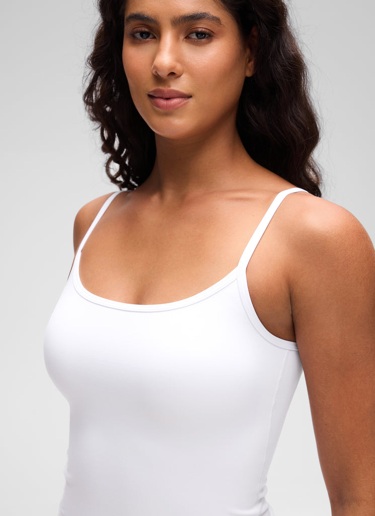 CRZ YOGA Women's Butterluxe Casual Scoop Neck U Back Double Lined Tank Black