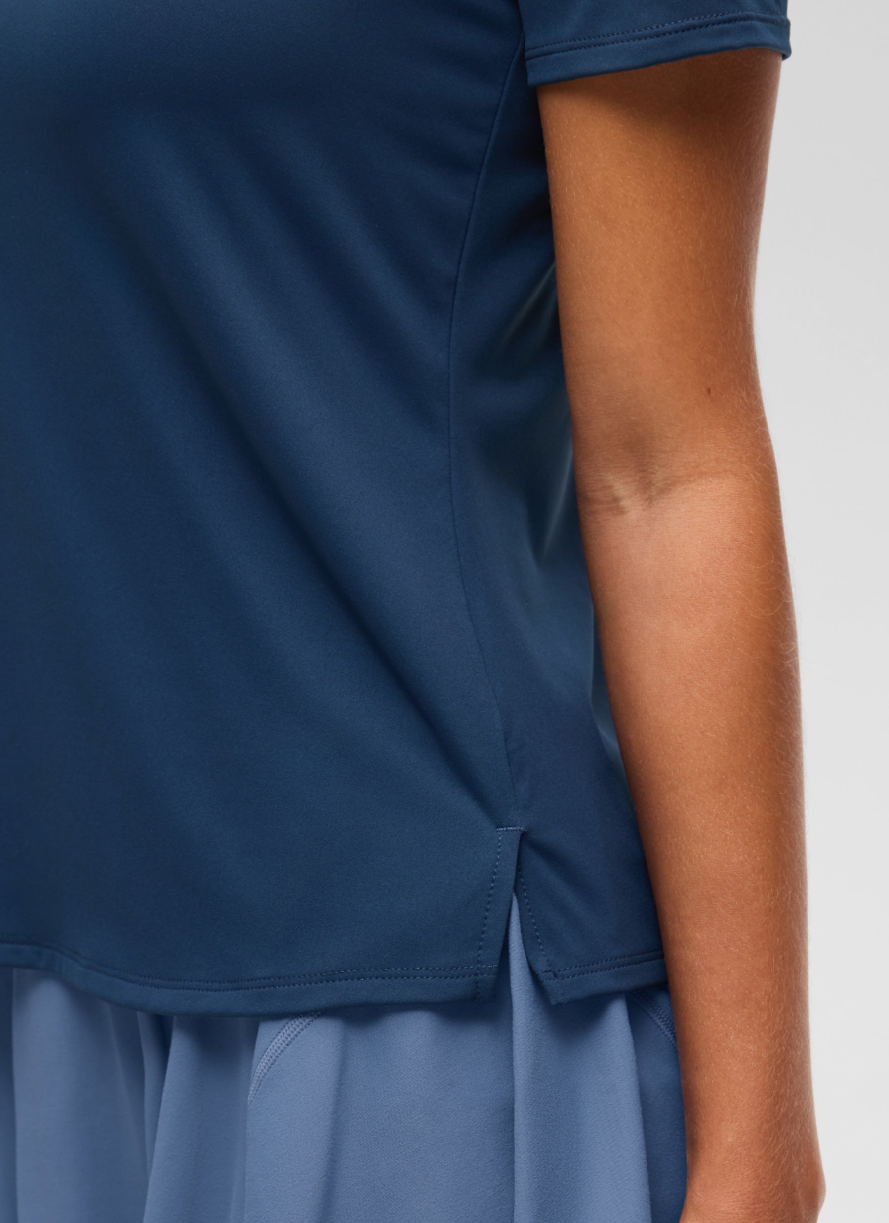 CRZ YOGA Women's Golf Tennis Hip Length Polo Slim Fit Short Sleeve Club Blue