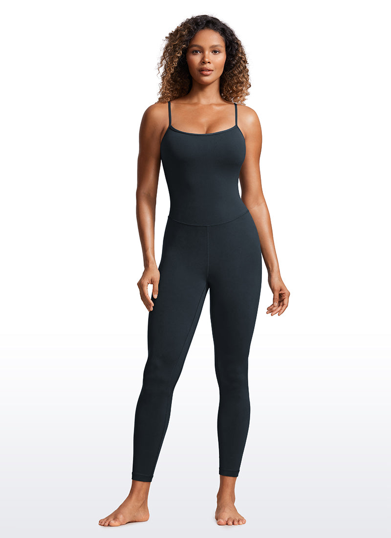 CRZ YOGA Women's Yoga Tight Fit Jumpsuits Build-in Bra Bodysuits True Navy @model_info:GI
