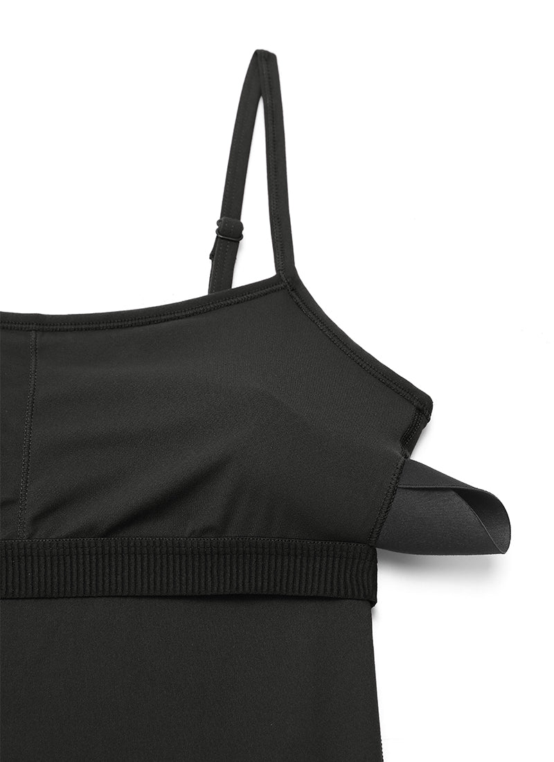 CRZ YOGA Women's Yoga Tight Fit Flare Jumpsuits Build-in Bra Bodysuits Black @model_info:NEW