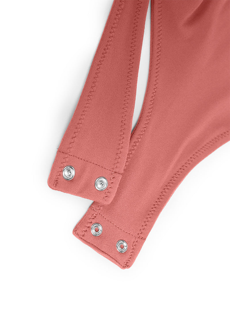 CRZ YOGA Women's Yoga Tight Fit Scoop Neck Short Sleeves Bodysuits Briar Rose