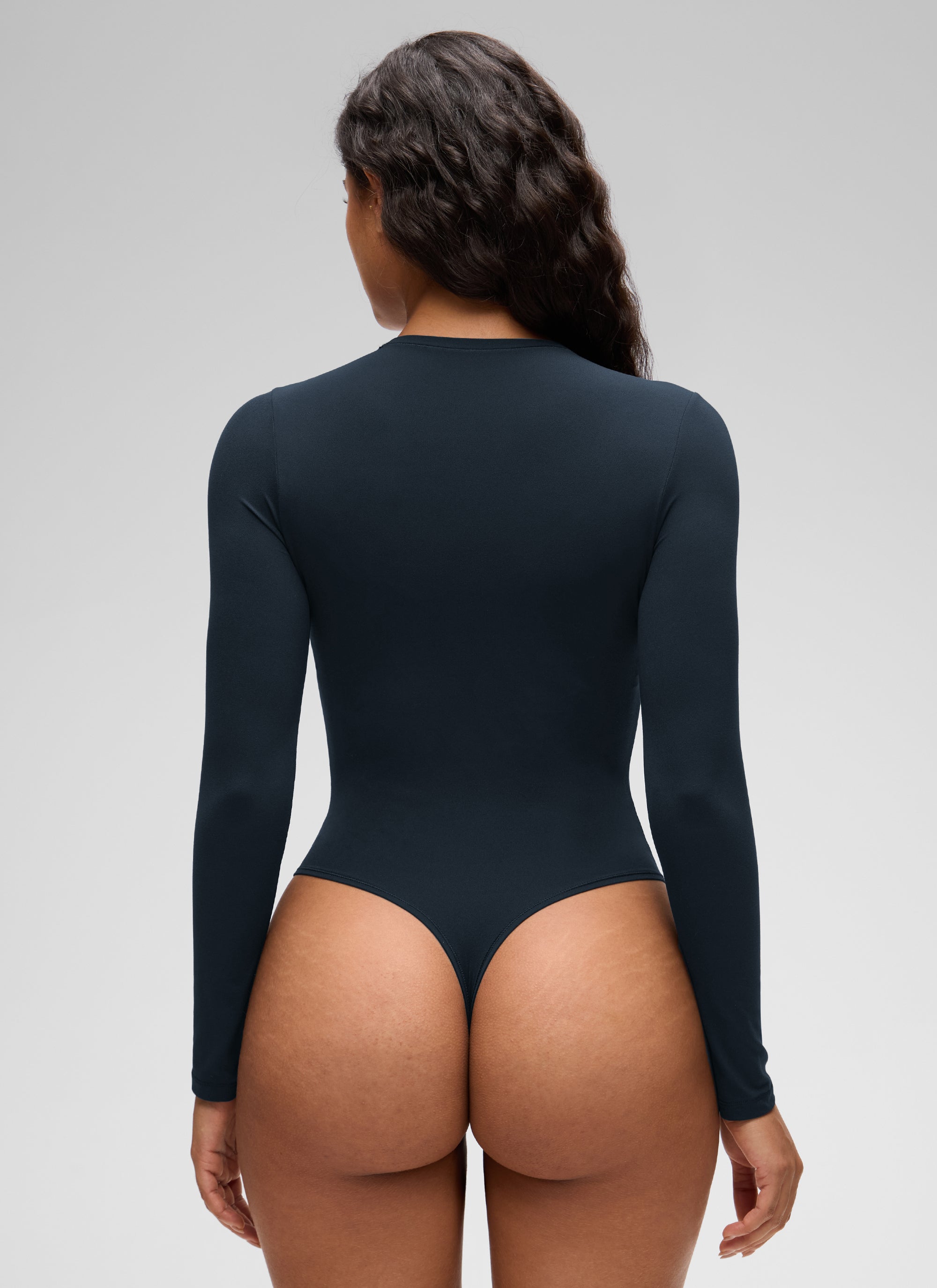 CRZ YOGA Women's Softembrace Casual Scoop Neck Tight Fit Bodysuit True Navy
