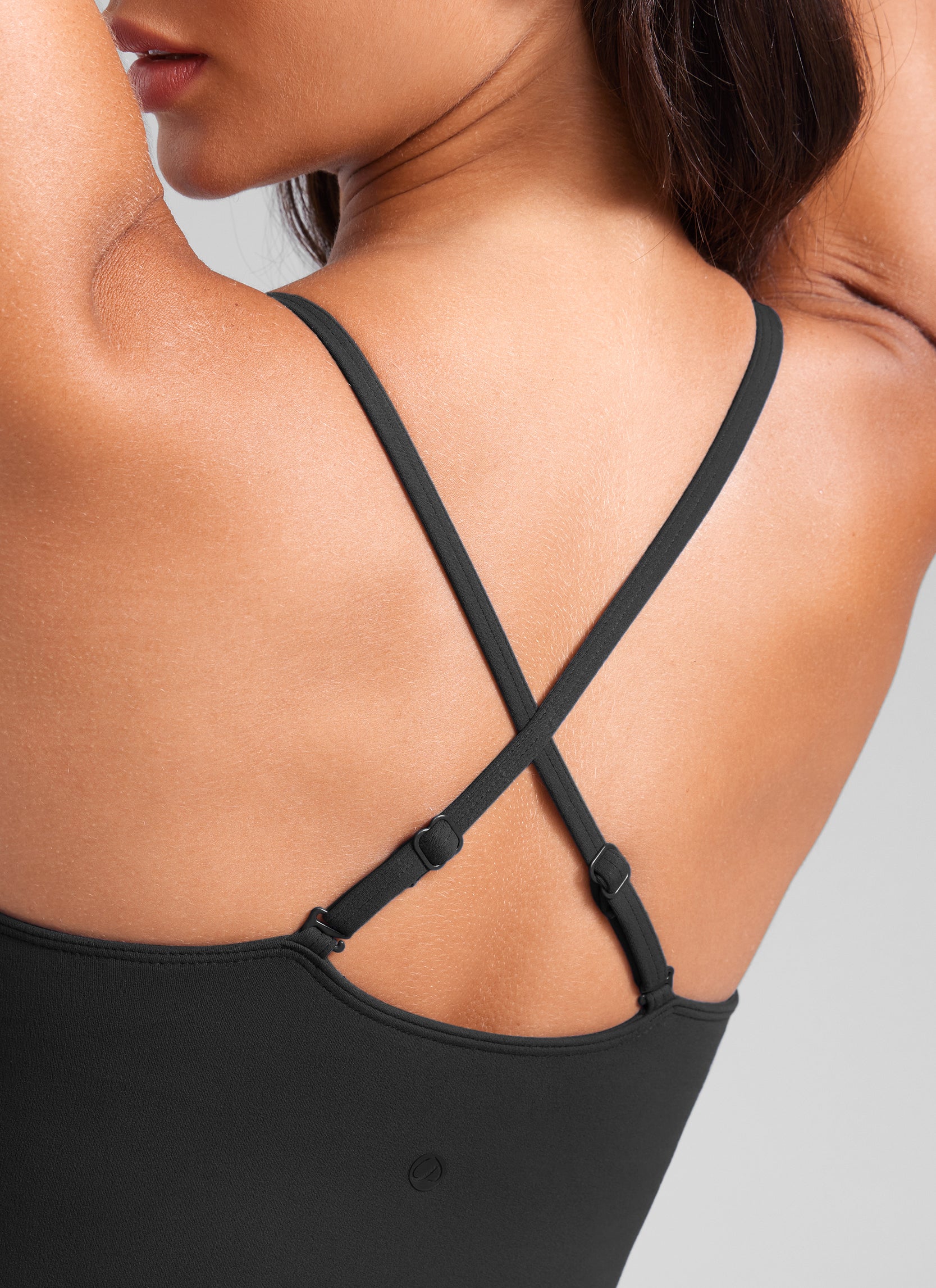 CRZ YOGA Butterluxe Spaghetti Strap Athletic Casual Tennis Dresses Black