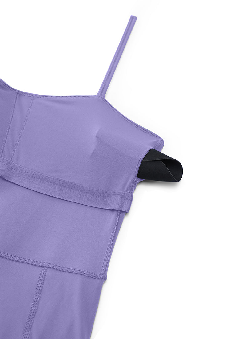 CRZ YOGA Butterluxe Spaghetti Strap Athletic Casual Tennis Dresses Dark Lavender Purple