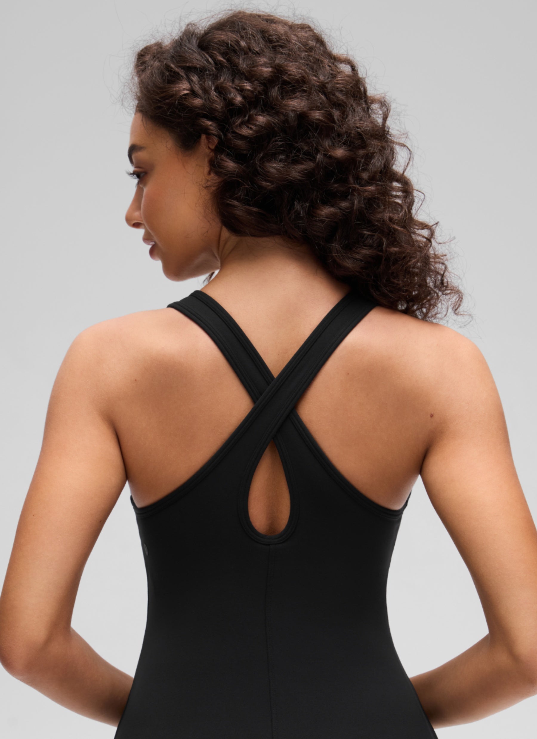 CRZ YOGA Women’s Butterluxe Casual Cross Back Slim Fit Dress Black