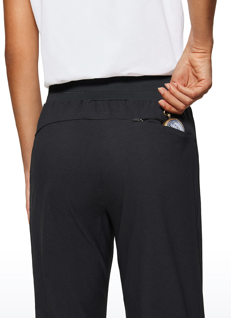 CRZ YOGA Women's Hiking Casual Relaxed Fit Ripstop Jogger Pockets 28'' Black