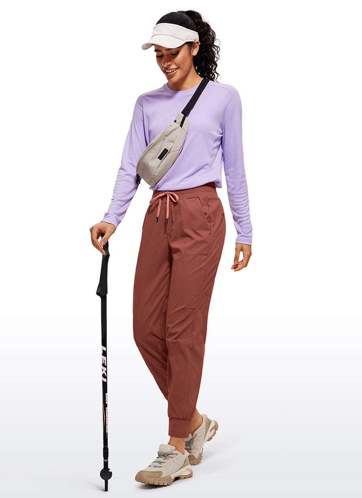 CRZ YOGA Women's Hiking Casual Relaxed Fit Ripstop Jogger Pockets 28'' The Cognac Brown