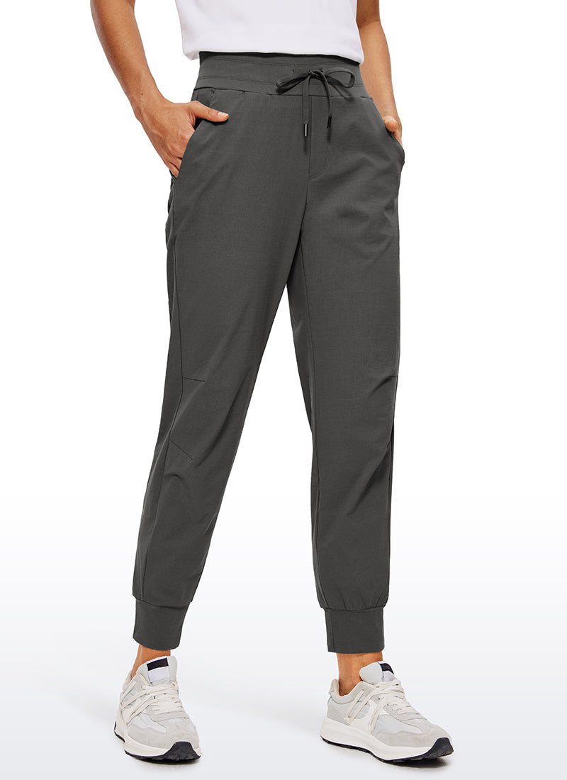 CRZ YOGA Women's Hiking Casual Relaxed Fit Ripstop Jogger Pockets 28'' Black