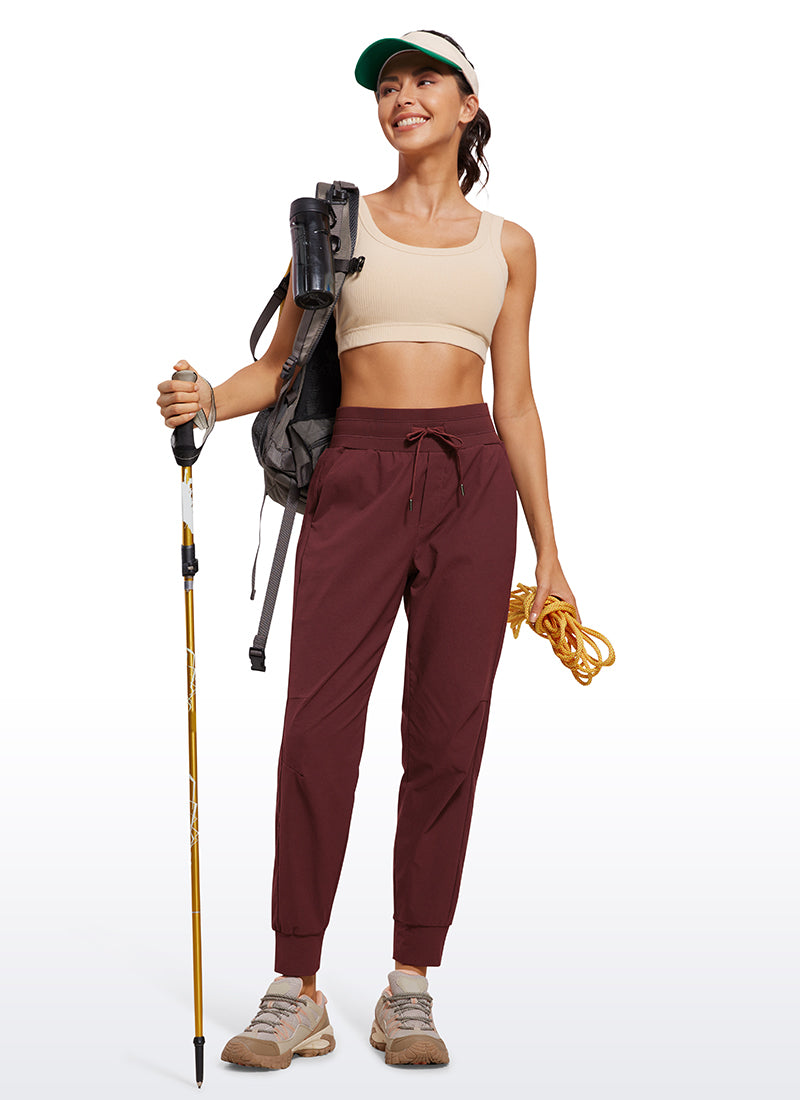 CRZ YOGA Women's Hiking Casual Relaxed Fit Ripstop Jogger Pockets 28'' Red Merlot