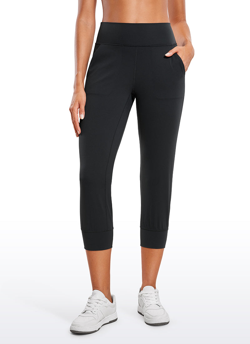CRZ YOGA Women's Butterluxe High Rise Joggers Pants with Pockets 23'' Black