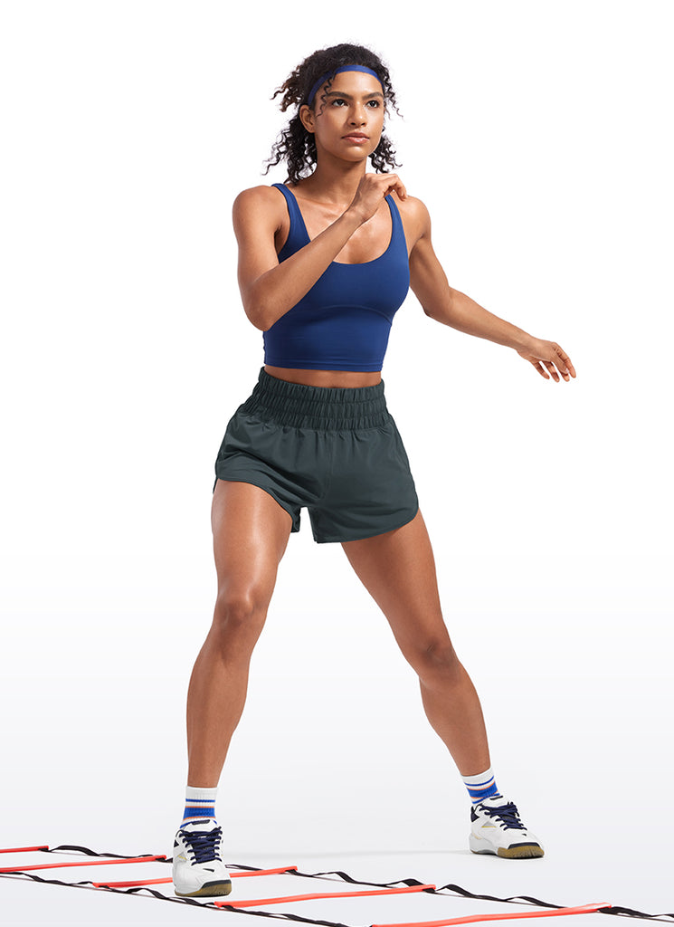 CRZ YOGA Women's Running Feathery-Fit Soft High Rise Shorts Pocket 3'' Grey Sage