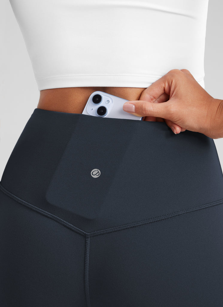 CRZ YOGA Women  Butterluxe High Waist Pockets Mini Flared Leggings 32" True Navy