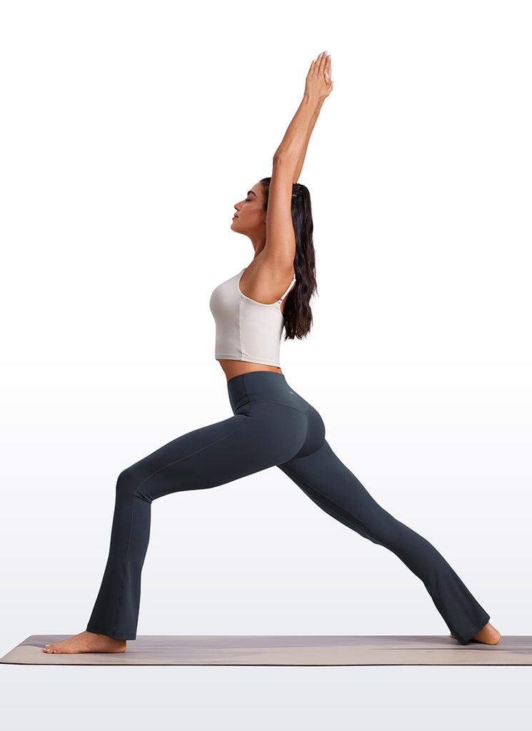 CRZ YOGA Women  Butterluxe High Waist Pockets Mini Flared Leggings 30" True Navy