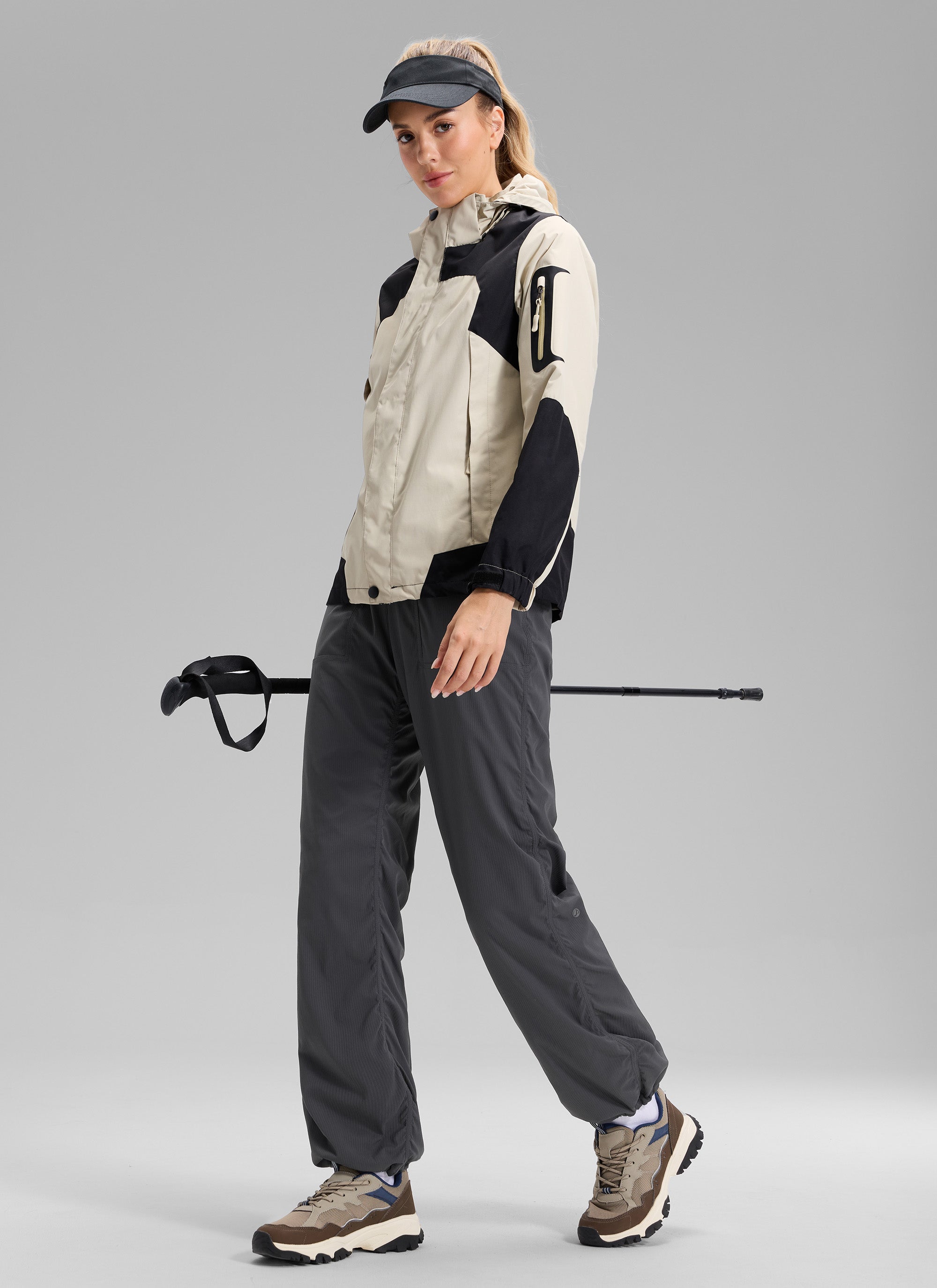 CRZ YOGA Women's Casual Mid Rise Drawstring Pocket Straight Leg Pant Ink Gray