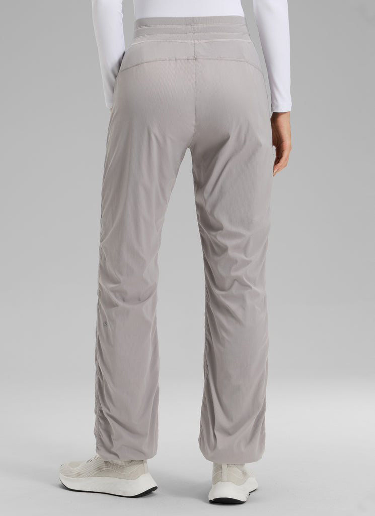 CRZ YOGA Women's Casual Mid Rise Drawstring Pocket Straight Leg Pant Hot Fudge Brown