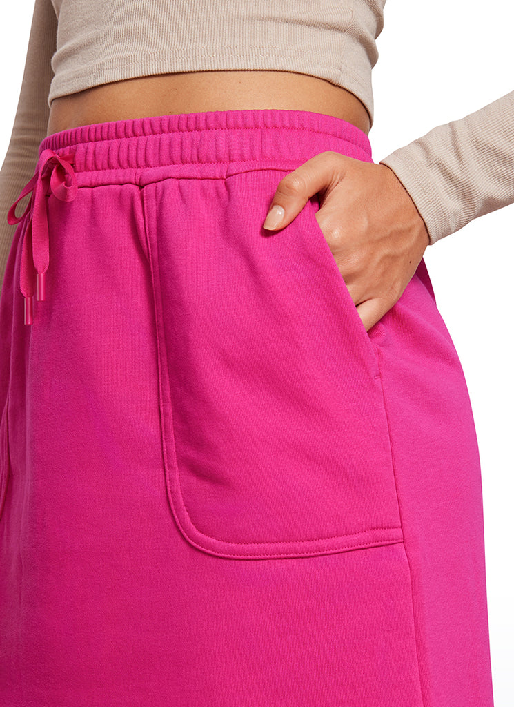 CRZ YOGA Women's High Rise Down the Street Sweat Skirts 17'' Pockets Mint Moment