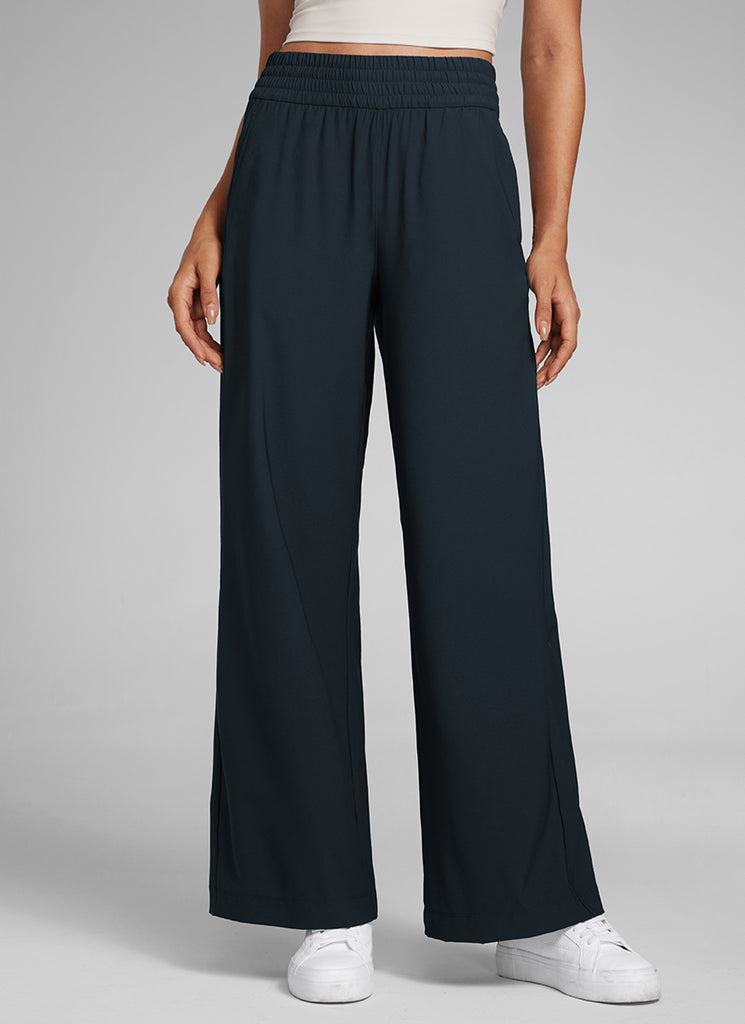 CRZ YOGA Women's Casual High Rise Wide Leg Pants with Pockets 30'' Black