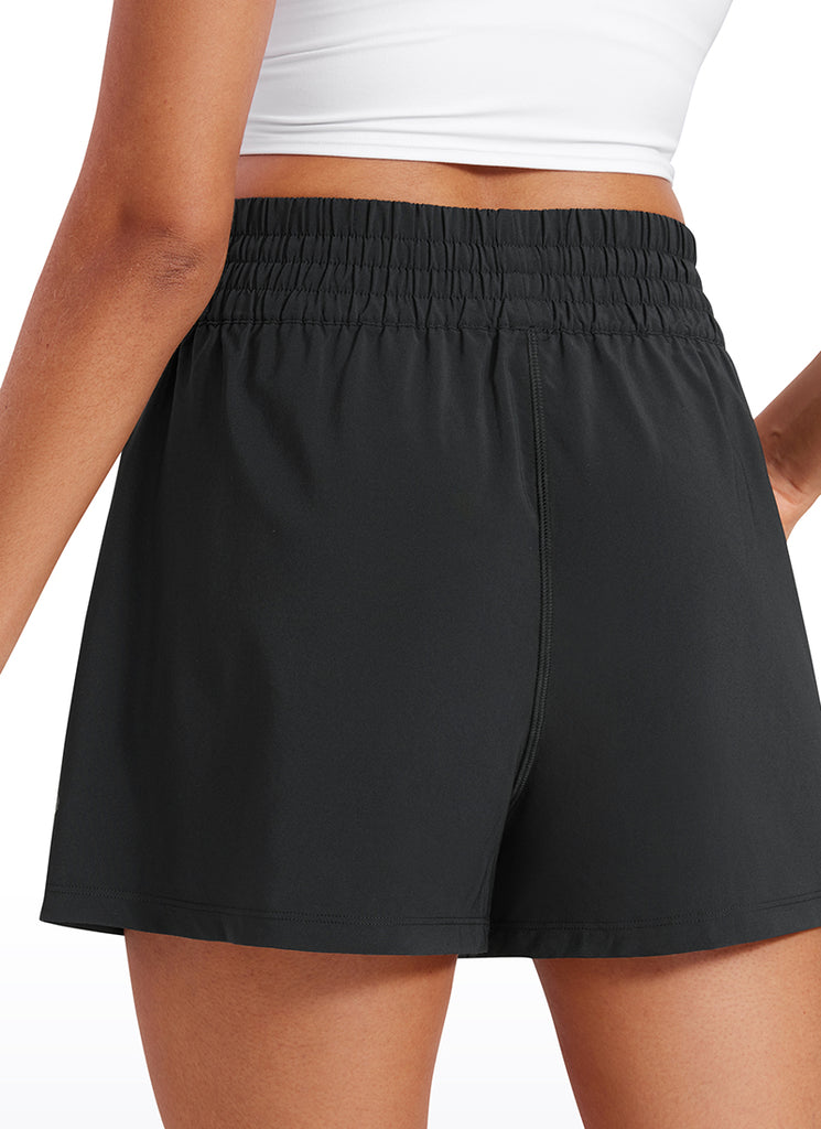 CRZ YOGA Women's Casual Feathery-Fit Soft High Rise Golf Shorts 3'' Black