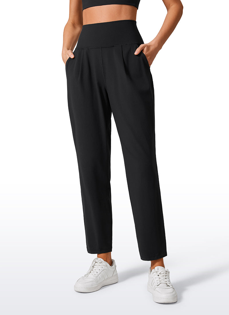 CRZ YOGA Butterlift Women's Casual High Rise Pleated Pants 27'' Belgian Blue