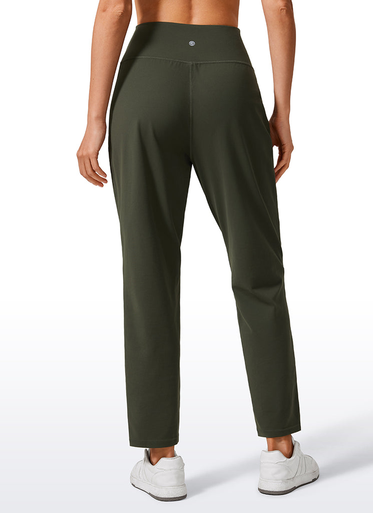 CRZ YOGA Butterlift Women's Casual High Rise Pleated Pants 27'' Black