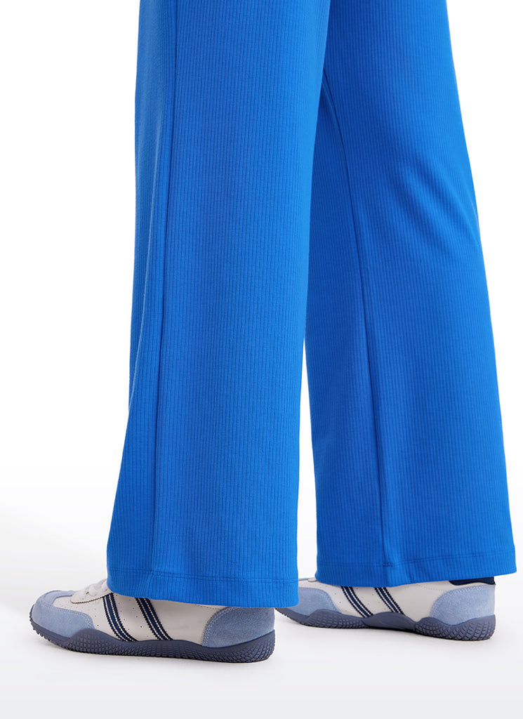 CRZ YOGA Women's Casual Lounge High Rise Sweatpants with Pockets 30.5" Sparkle Blue
