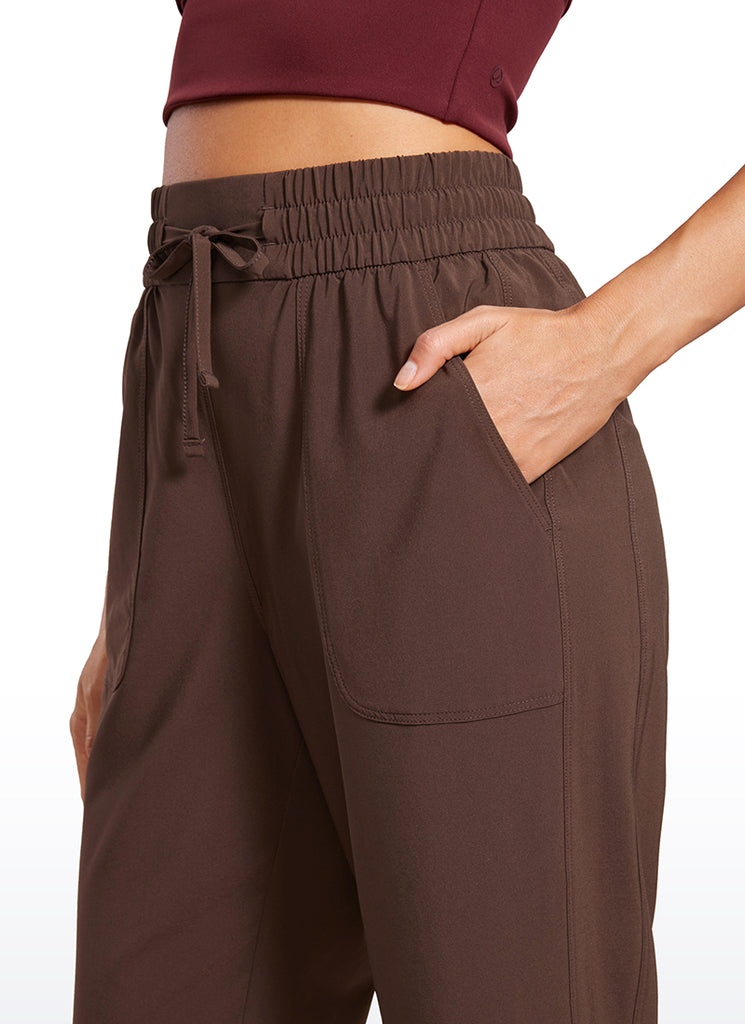 CRZ YOGA Women's Casual Workout Pants Mid Rise with Pockets 27" Hot Fudge Brown
