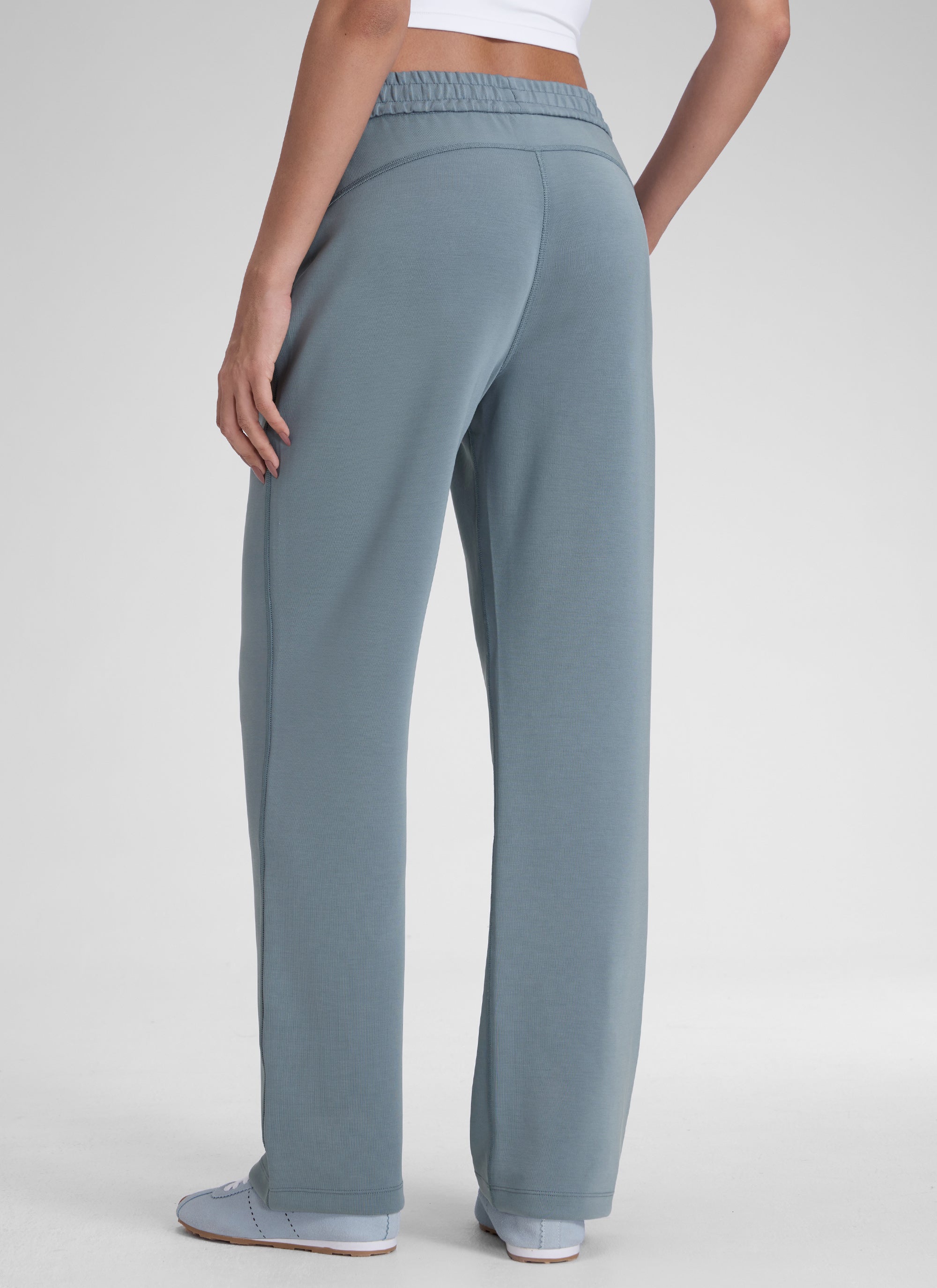 CRZ YOGA Women's SoftAura High Rise Wide Leg Pants with Pockets 31'' Belgian Blue