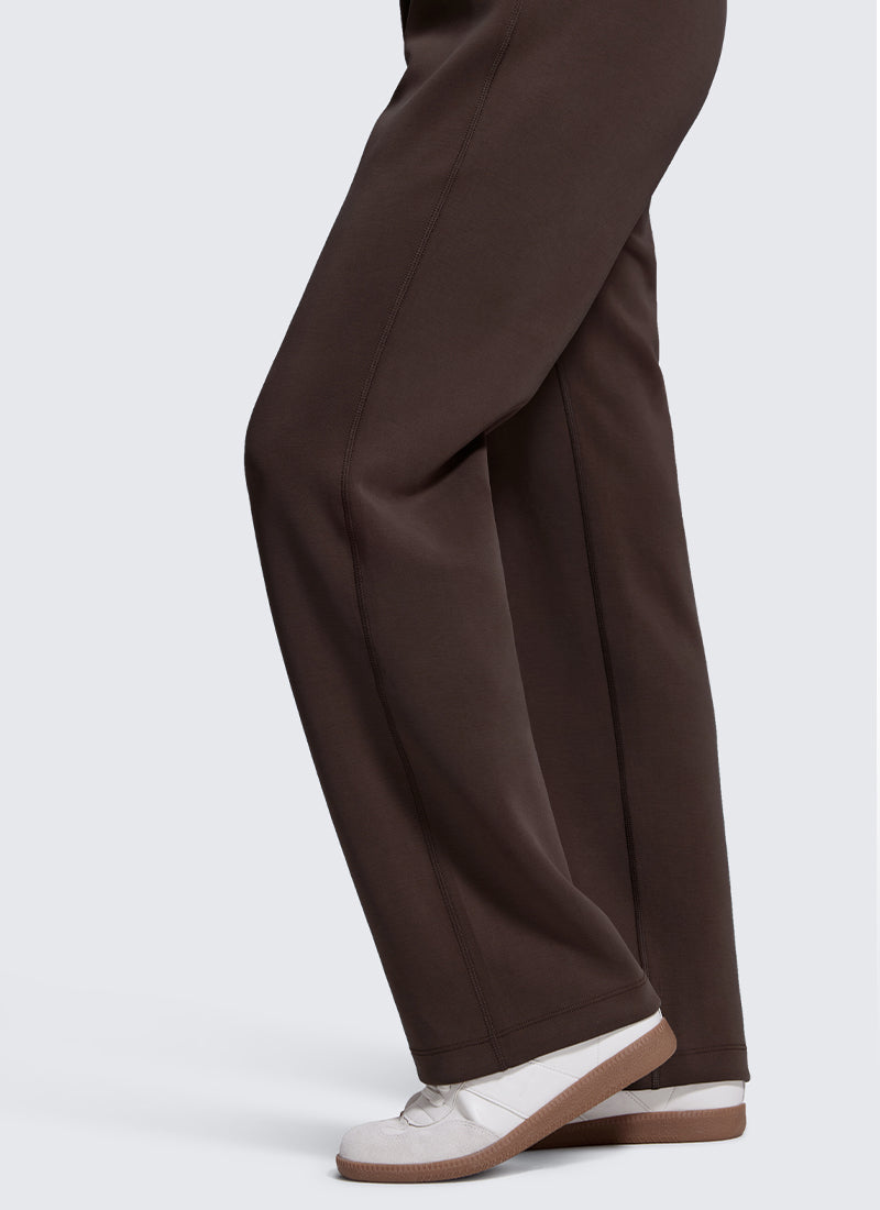 CRZ YOGA Women's SoftAura High Rise Wide Leg Pants with Pockets 31'' Dark Forest Green