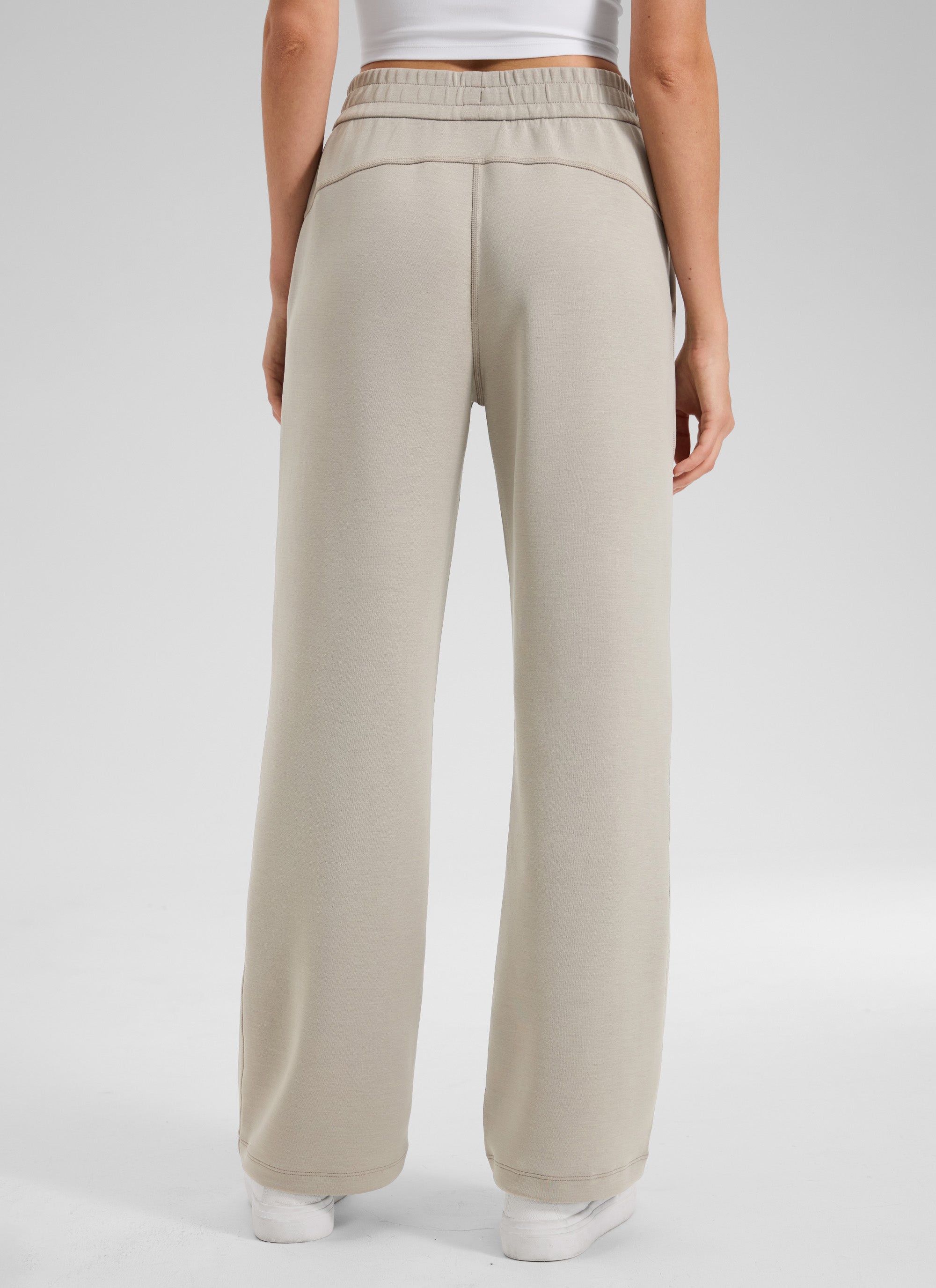 CRZ YOGA Women's SoftAura High Rise Wide Leg Pants with Pockets 31'' Hot Fudge Brown