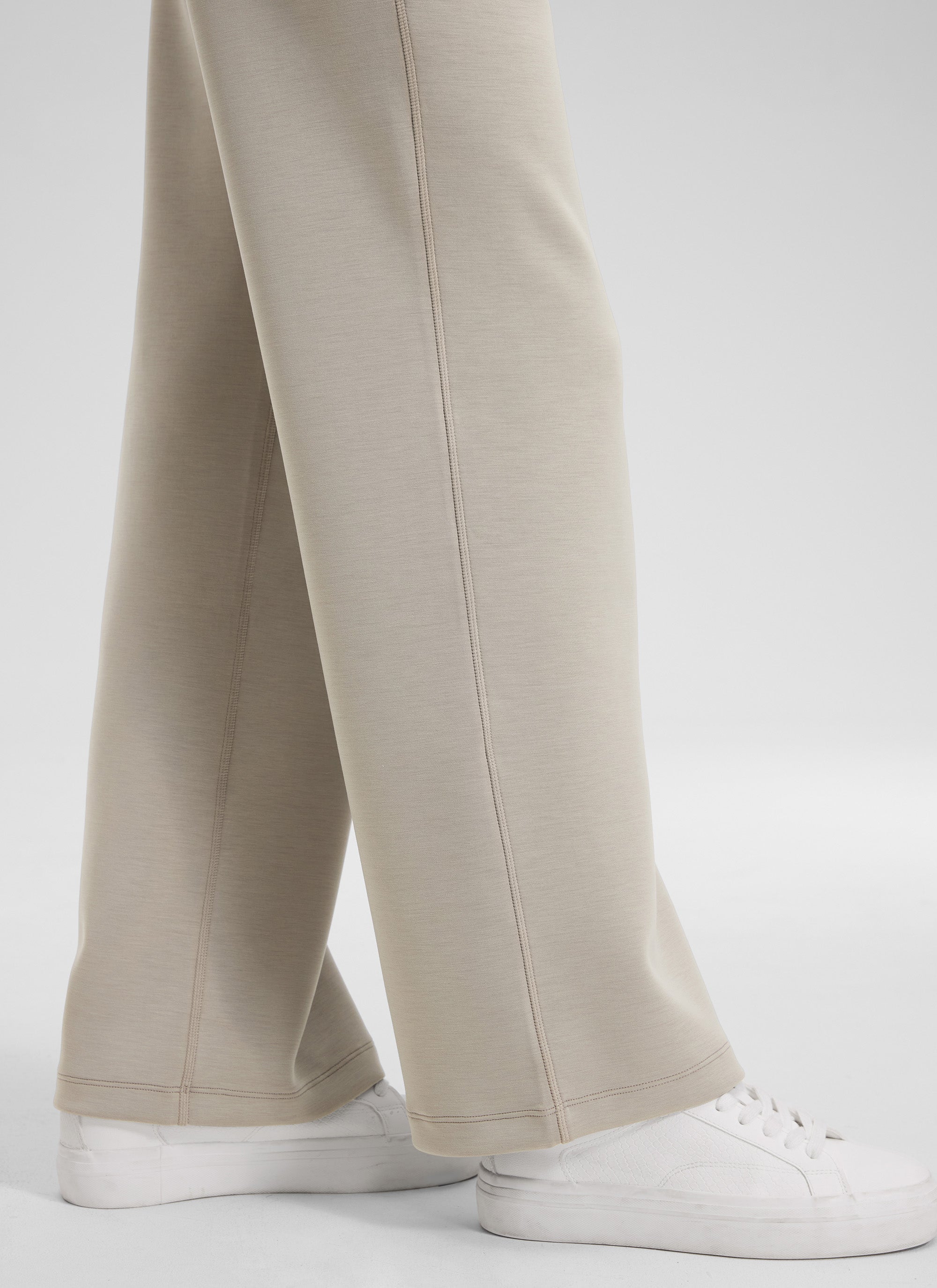 CRZ YOGA Women's SoftAura High Rise Wide Leg Pants with Pockets 31'' Stone