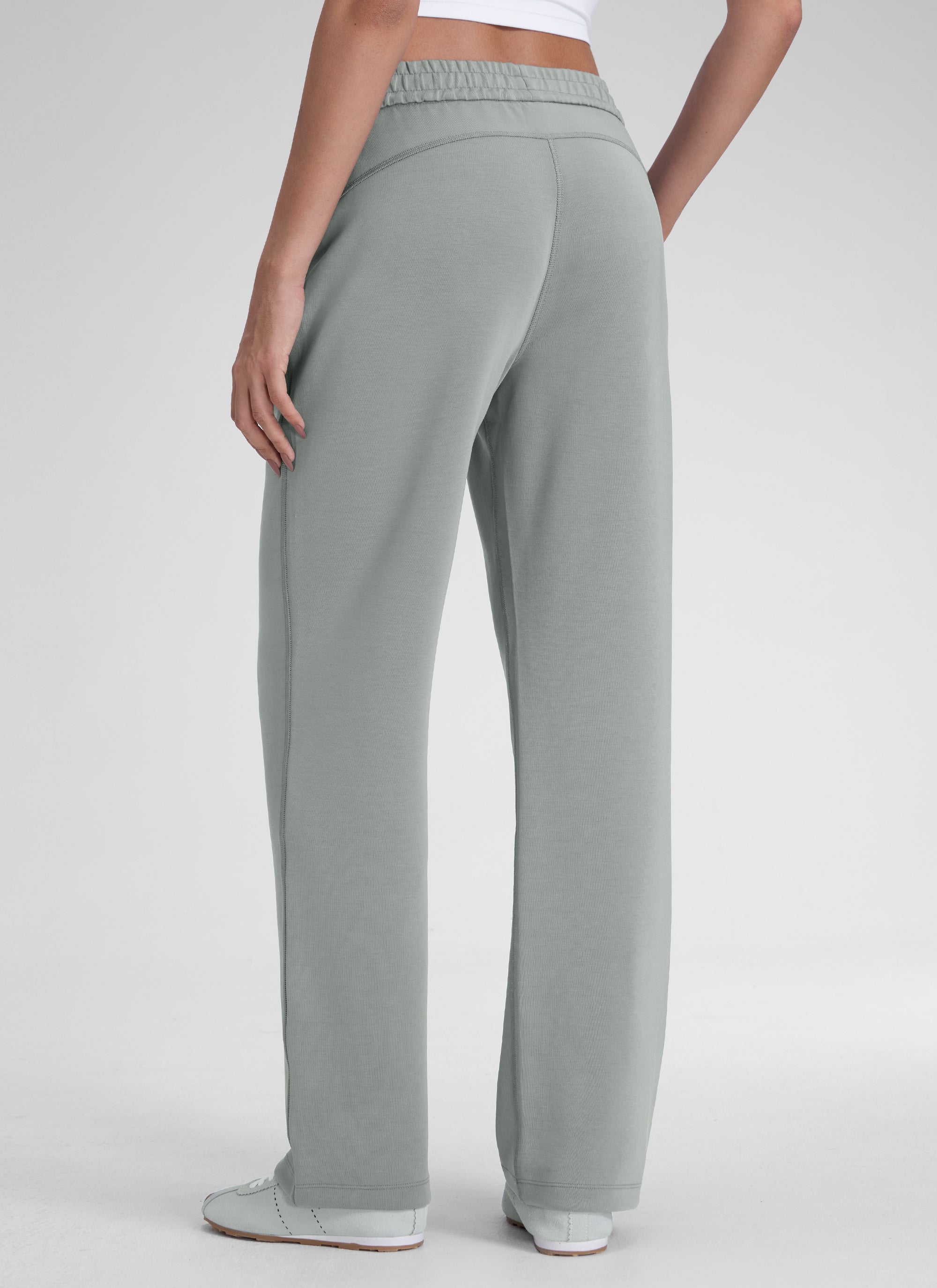 CRZ YOGA Women's SoftAura High Rise Wide Leg Pants with Pockets 31'' Sterling