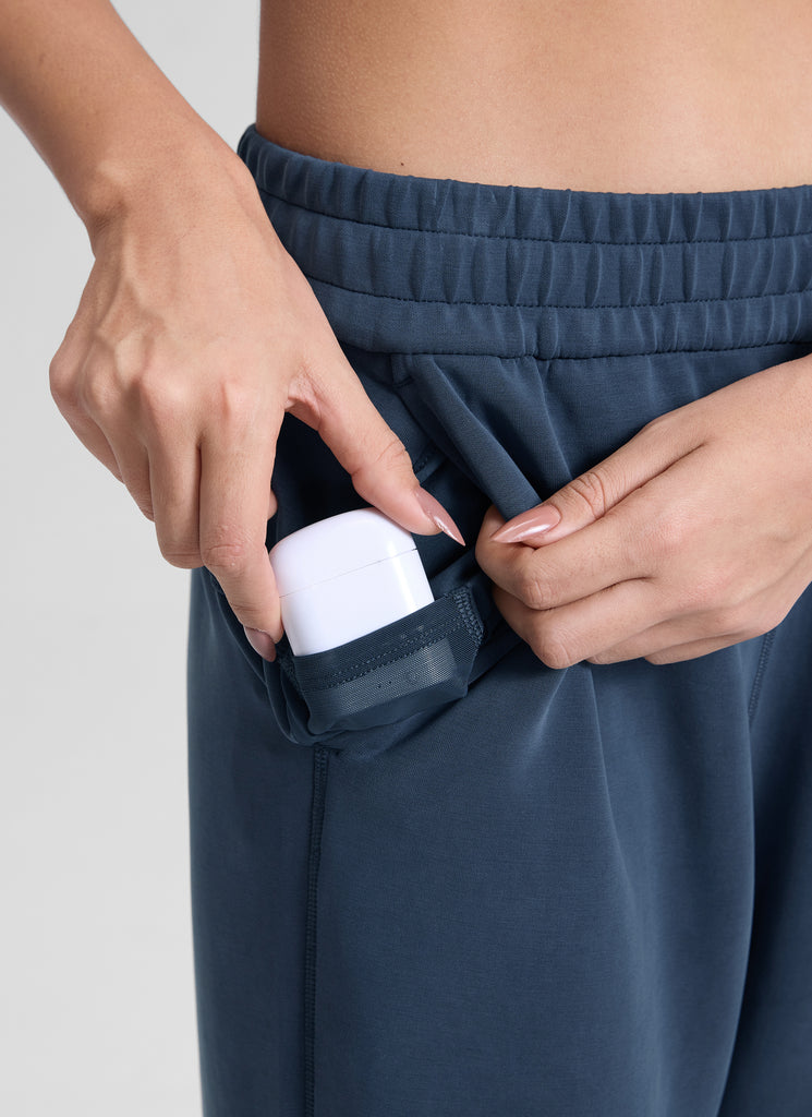 CRZ YOGA  Women's Casual SoftAura Modal High Rise Pocket Sweatpant 29" Ink Blue