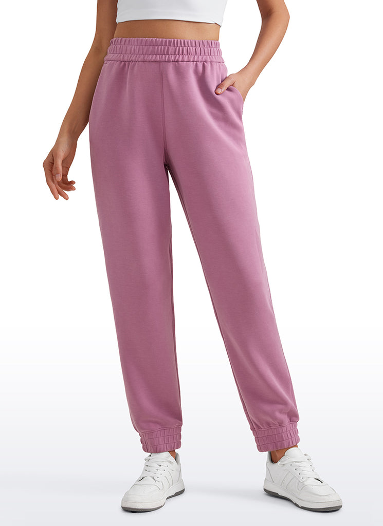CRZ YOGA Women SoftAura Sweatpants High Waisted Pockest Joggers 28" Plum Magenta