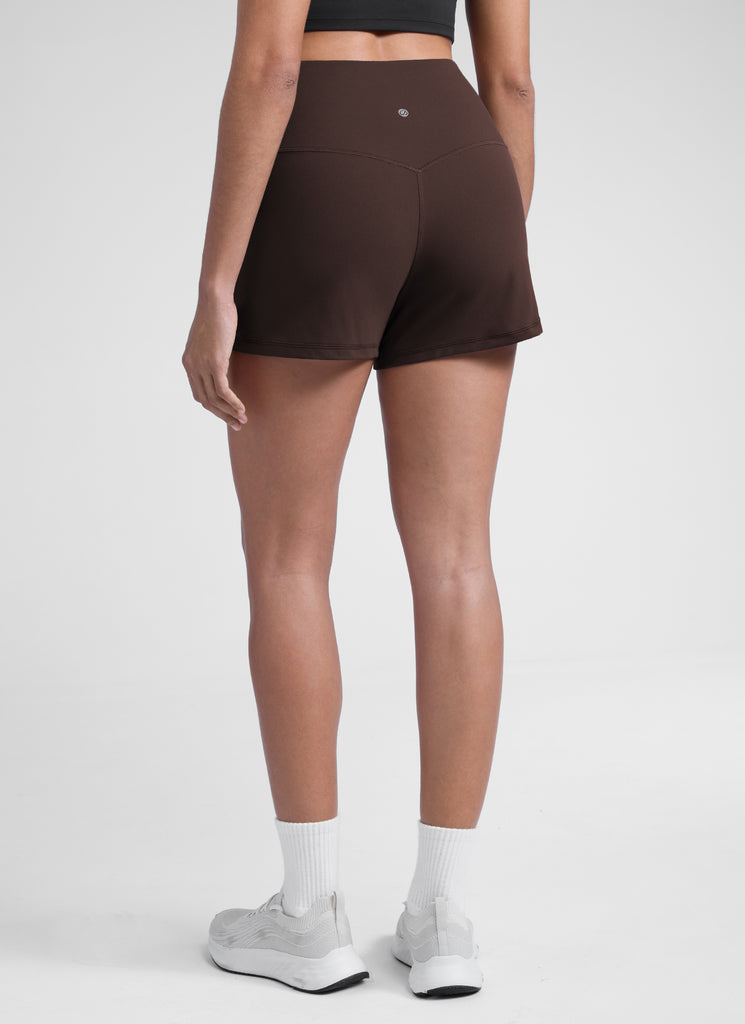 CRZ YOGA Women Butterlift High Waisted Shorts with Pockets Linerless Hot Fudge Brown