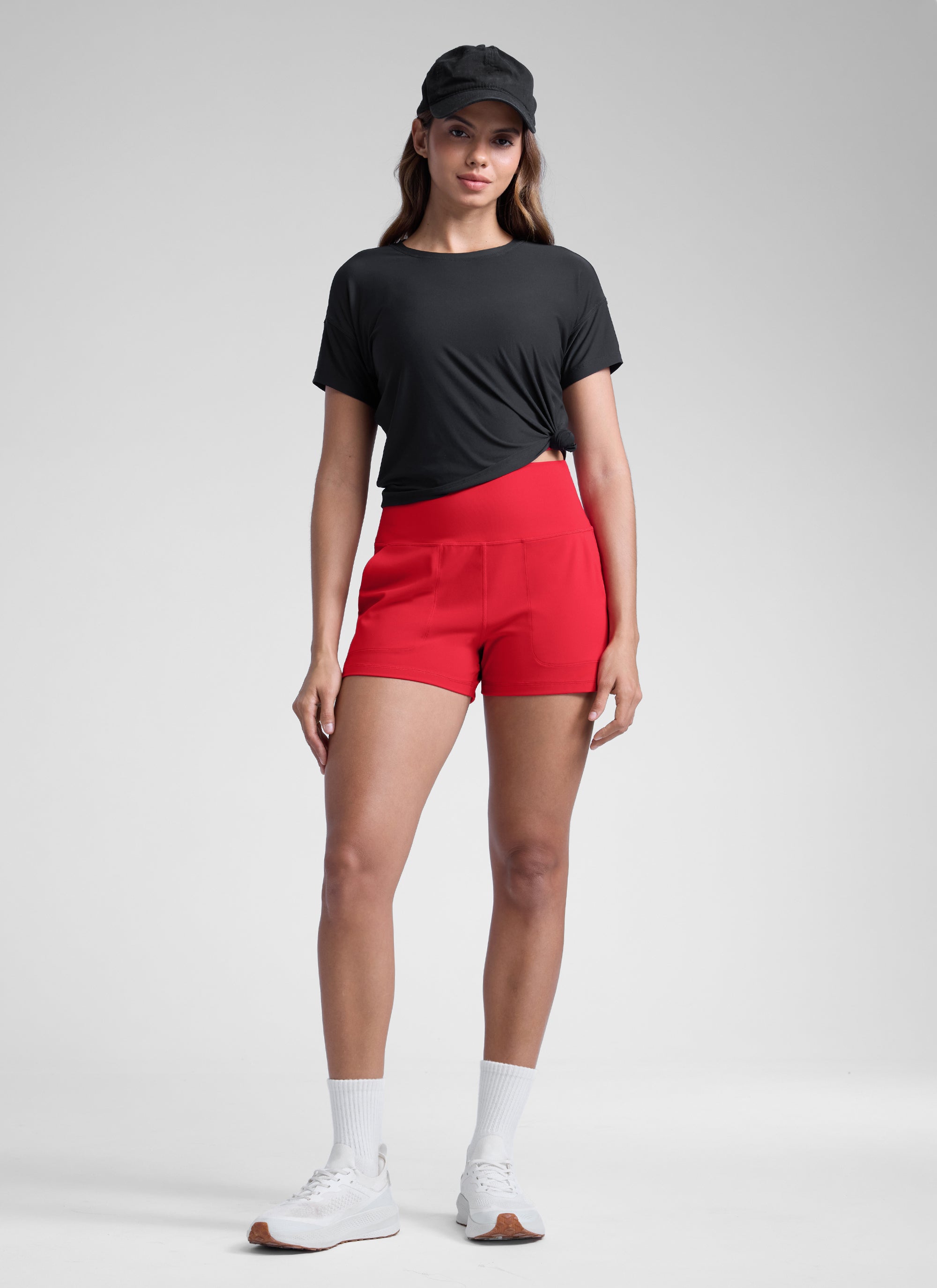 CRZ YOGA Women Butterlift High Waisted Shorts with Pockets Linerless True Navy