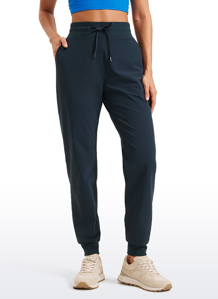 CRZ YOGA Women's Casual Workout Joggers Pants with Pockets 28.5” Black