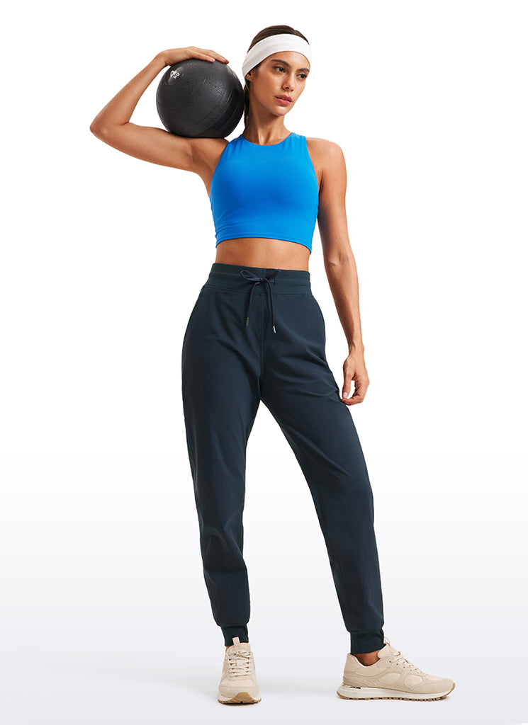 CRZ YOGA Women's Casual Workout Joggers Pants with Pockets 28.5” True Navy