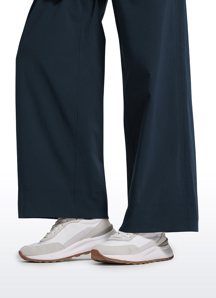 CRZ YOGA Women Stretch Wide Leg High Waisted Casual Pants 30" Hot Fudge Brown