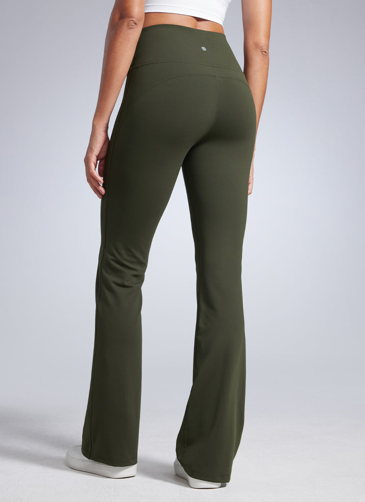 CRZ YOGA Women Butterbreeze High Waist Flare Pants 32'' Wide Leg Black