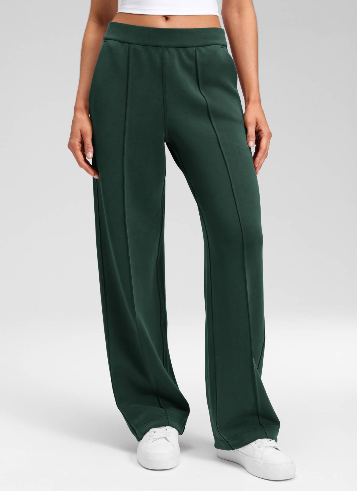 CRZ YOGA Women's SoftAura Casual Mid Rise Pocket Straight Leg Pant 30