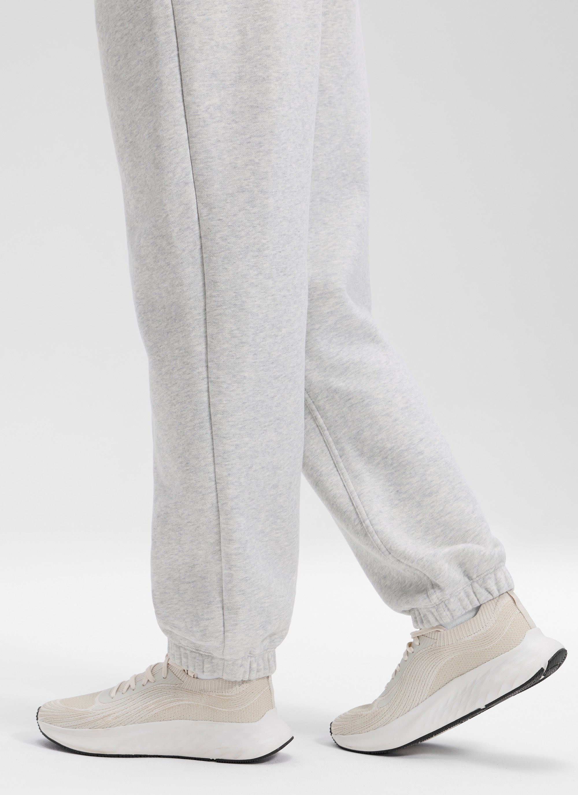 CRZ YOGA Women's Fleece Lined High Rise Drastring Pocket Sweatpants Dove Grey Heather