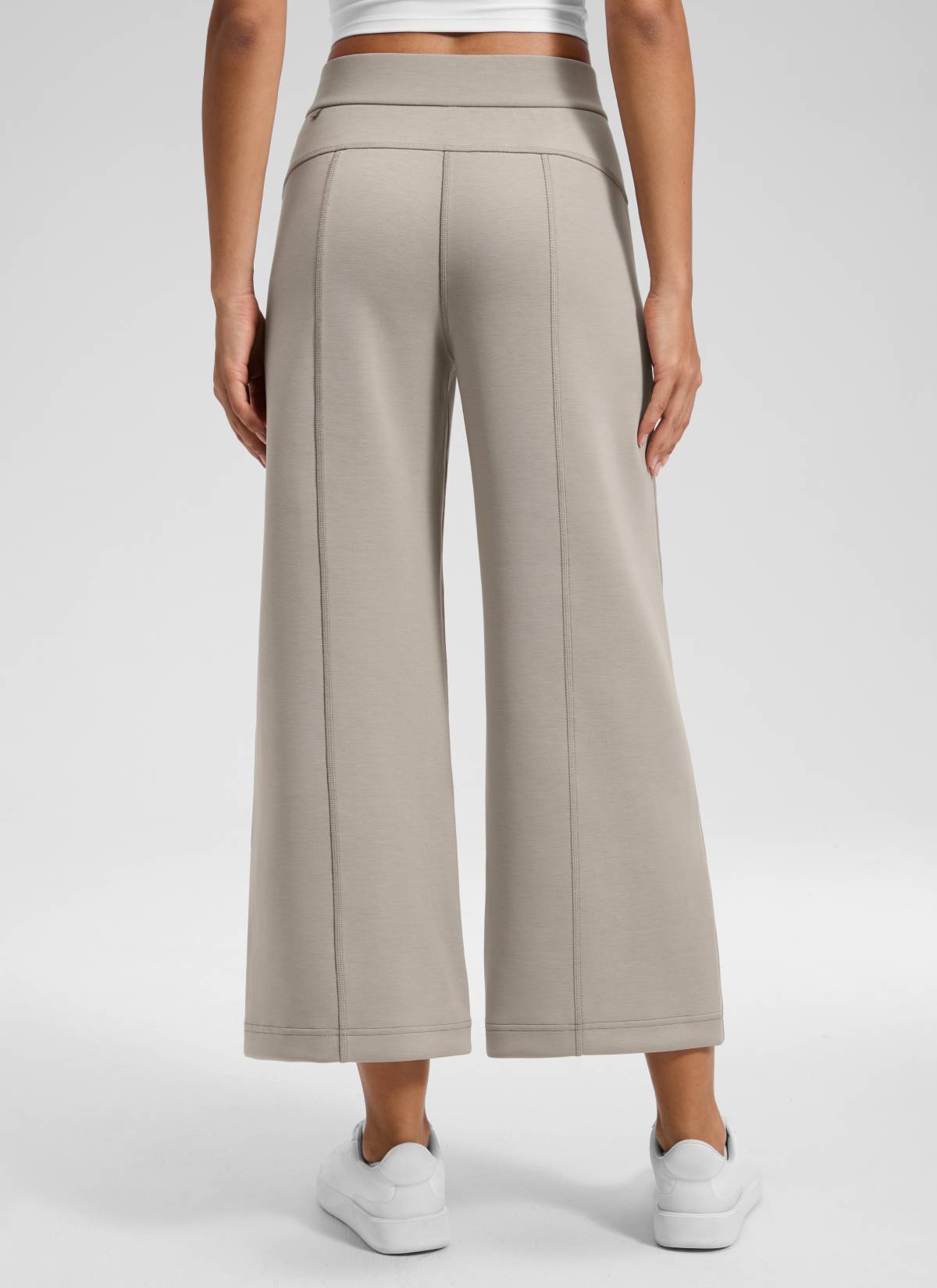 CRZ YOGA Women's SoftAura Casual High Rise Wide Leg Cropped Pant 25