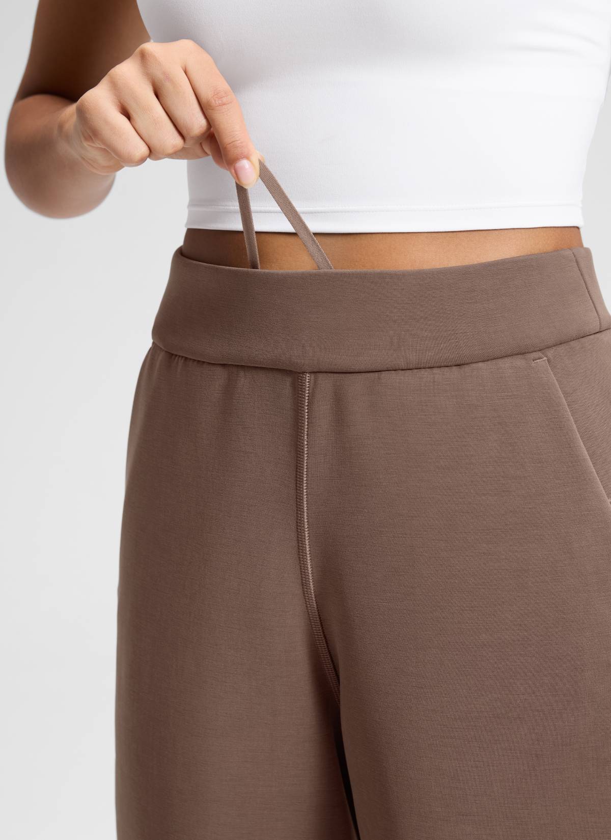 CRZ YOGA Women's SoftAura Casual High Rise Wide Leg Cropped Pant 25