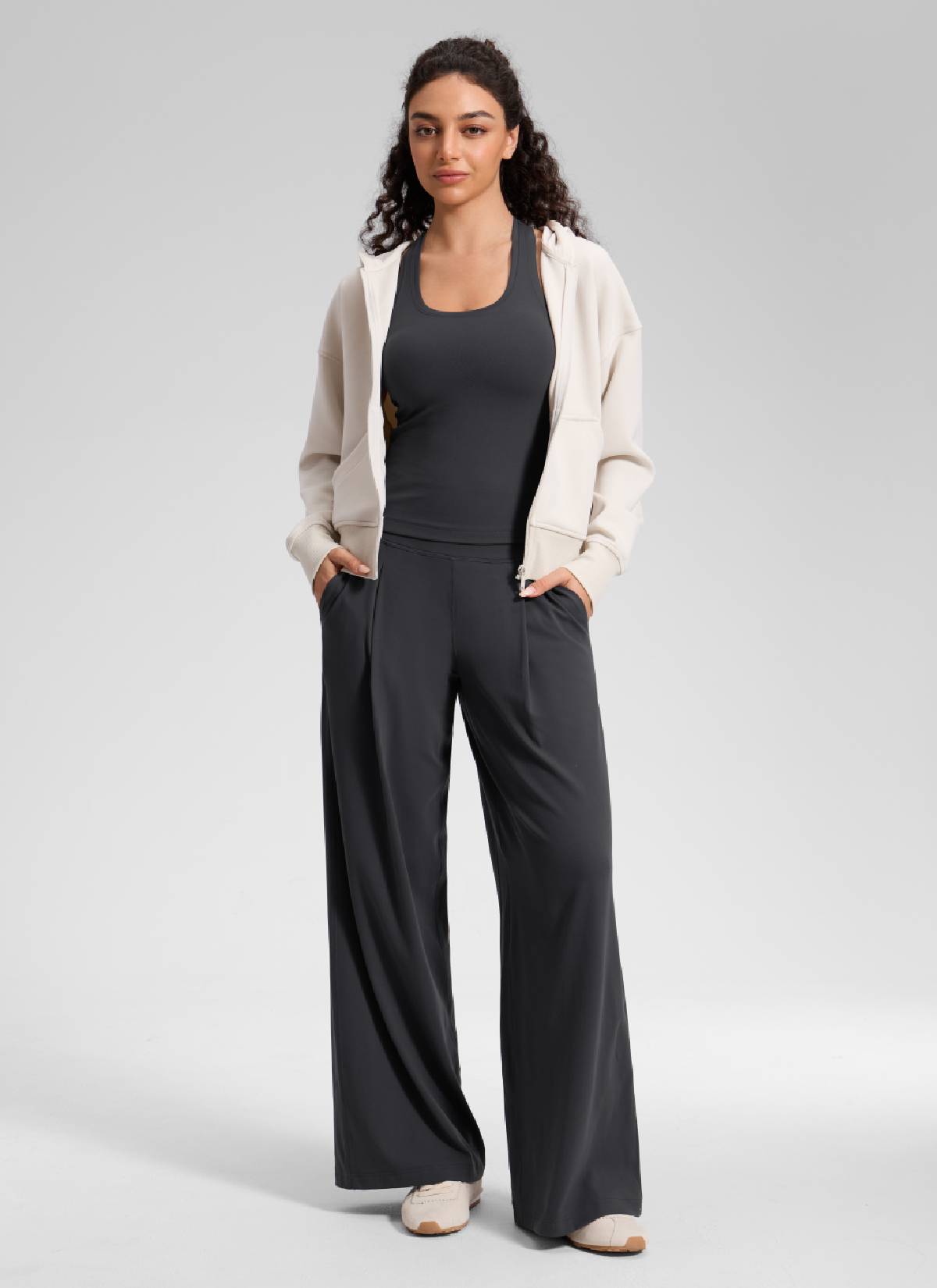 CRZ YOGA Women's Butterluxe Casual High Rise Pocket Wide Leg Pant 30