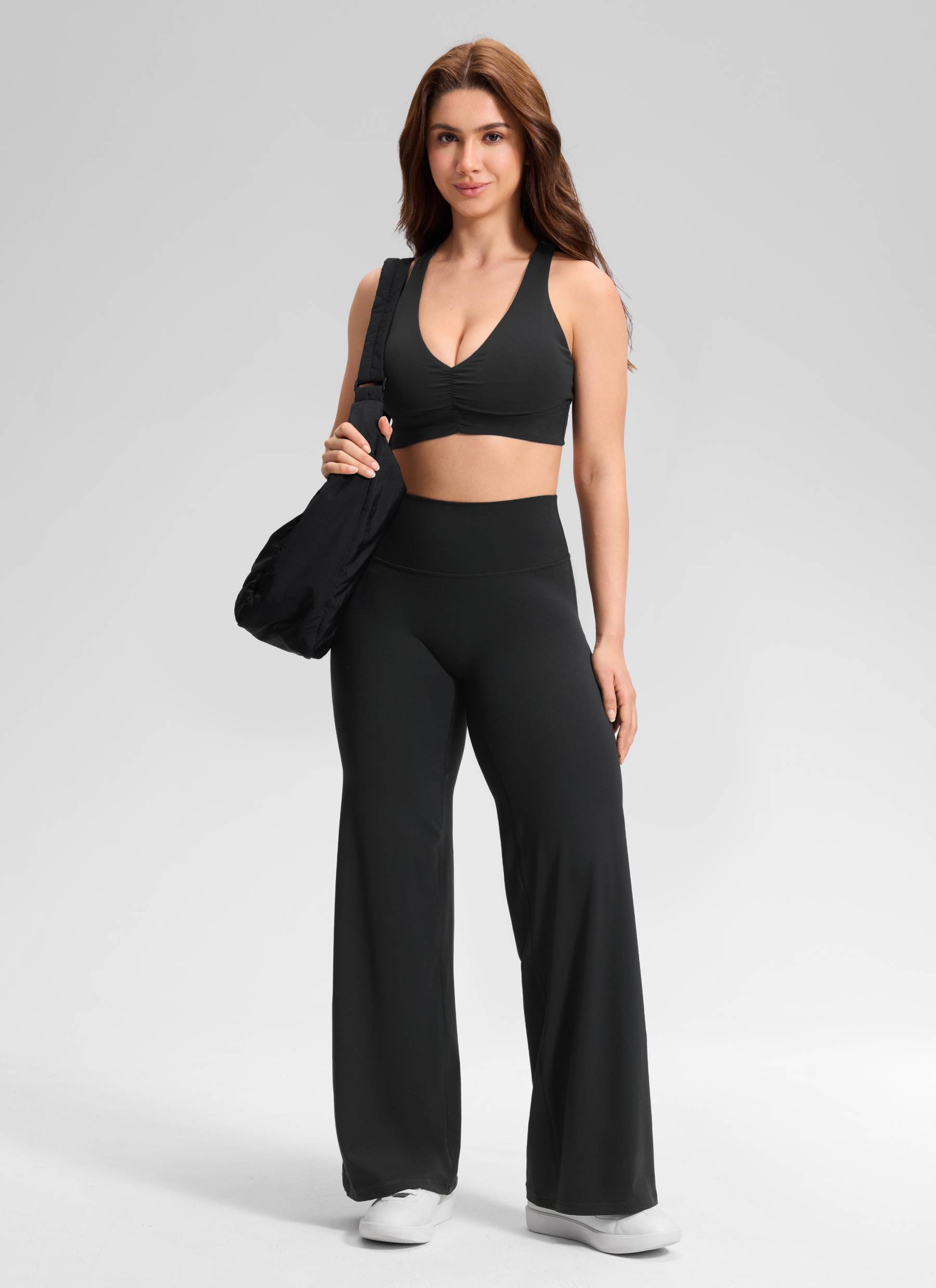 CRZ YOGA Women's Softretch Workout No Front Seam Wide Leg Pant 32