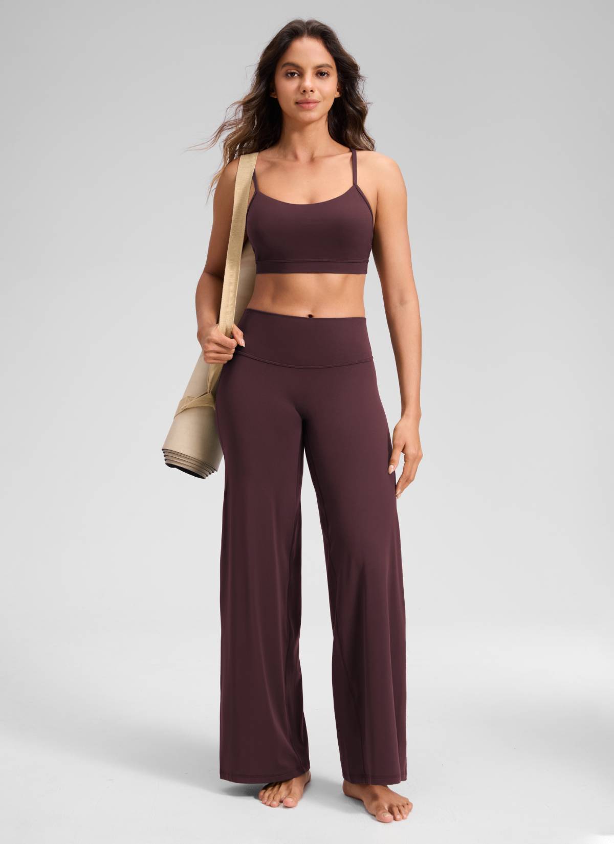 CRZ YOGA Women's Softretch Workout No Front Seam Wide Leg Pant 30