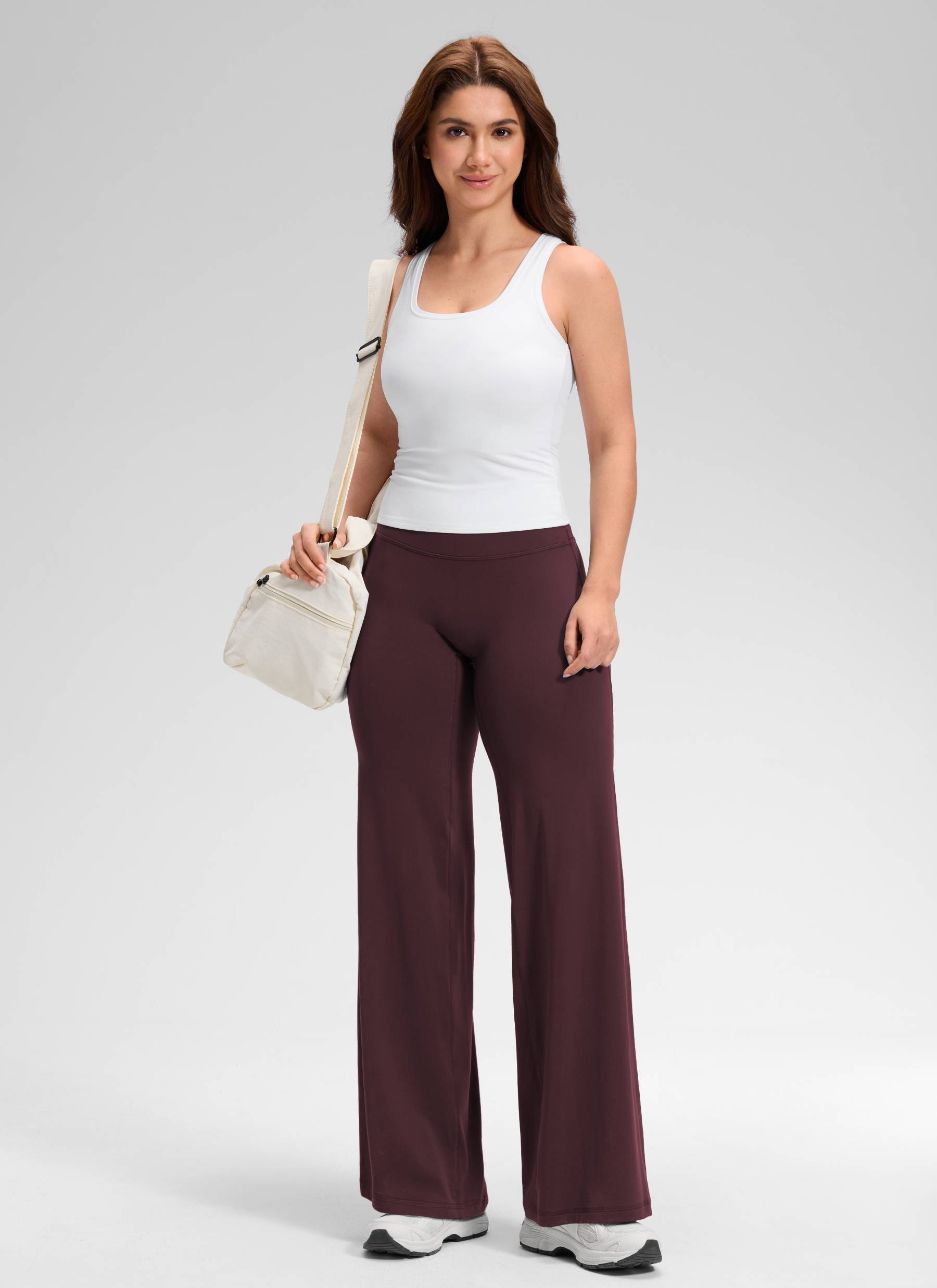 CRZ YOGA Women's Softretch Workout No Front Seam Wide Leg Pant 30