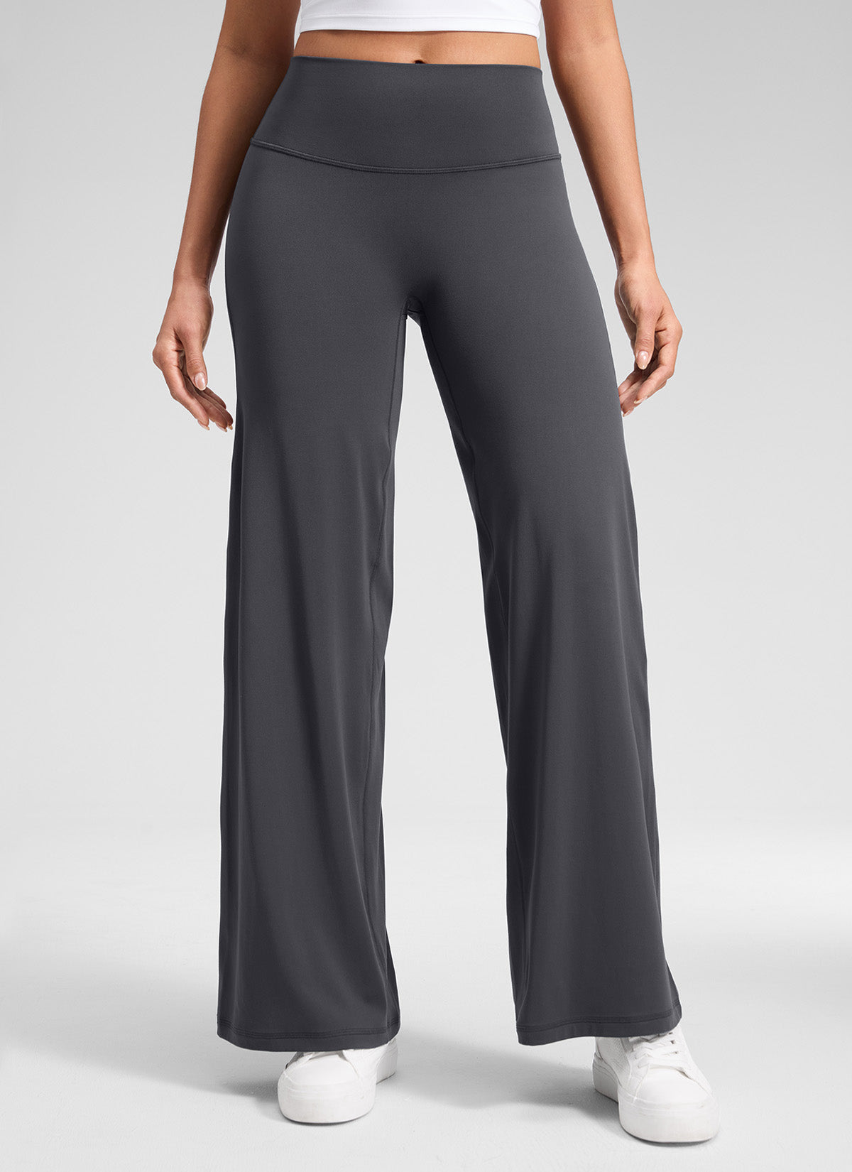 CRZ YOGA Women's Softretch Workout No Front Seam Wide Leg Pant 32
