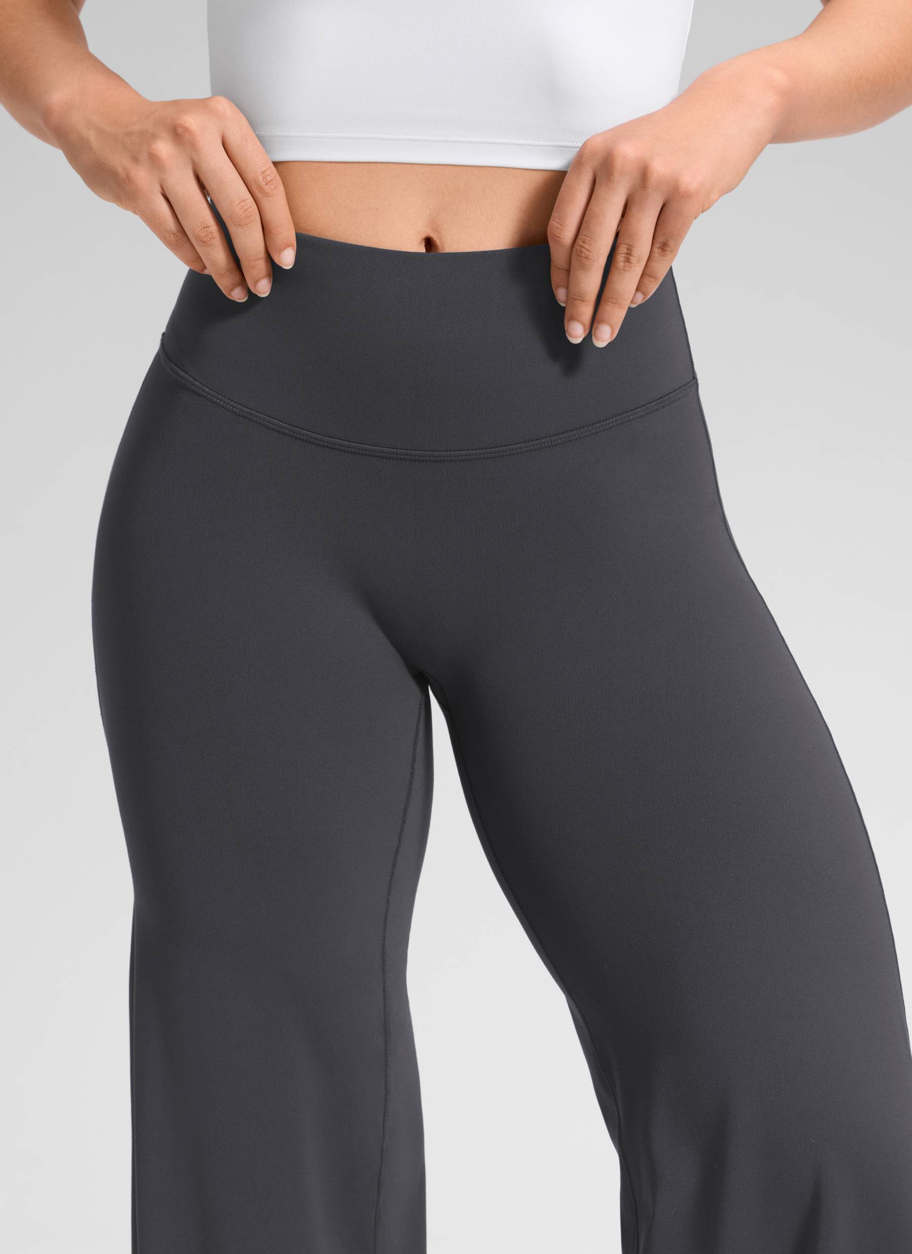 CRZ YOGA Women's Softretch Workout No Front Seam Wide Leg Pant 30
