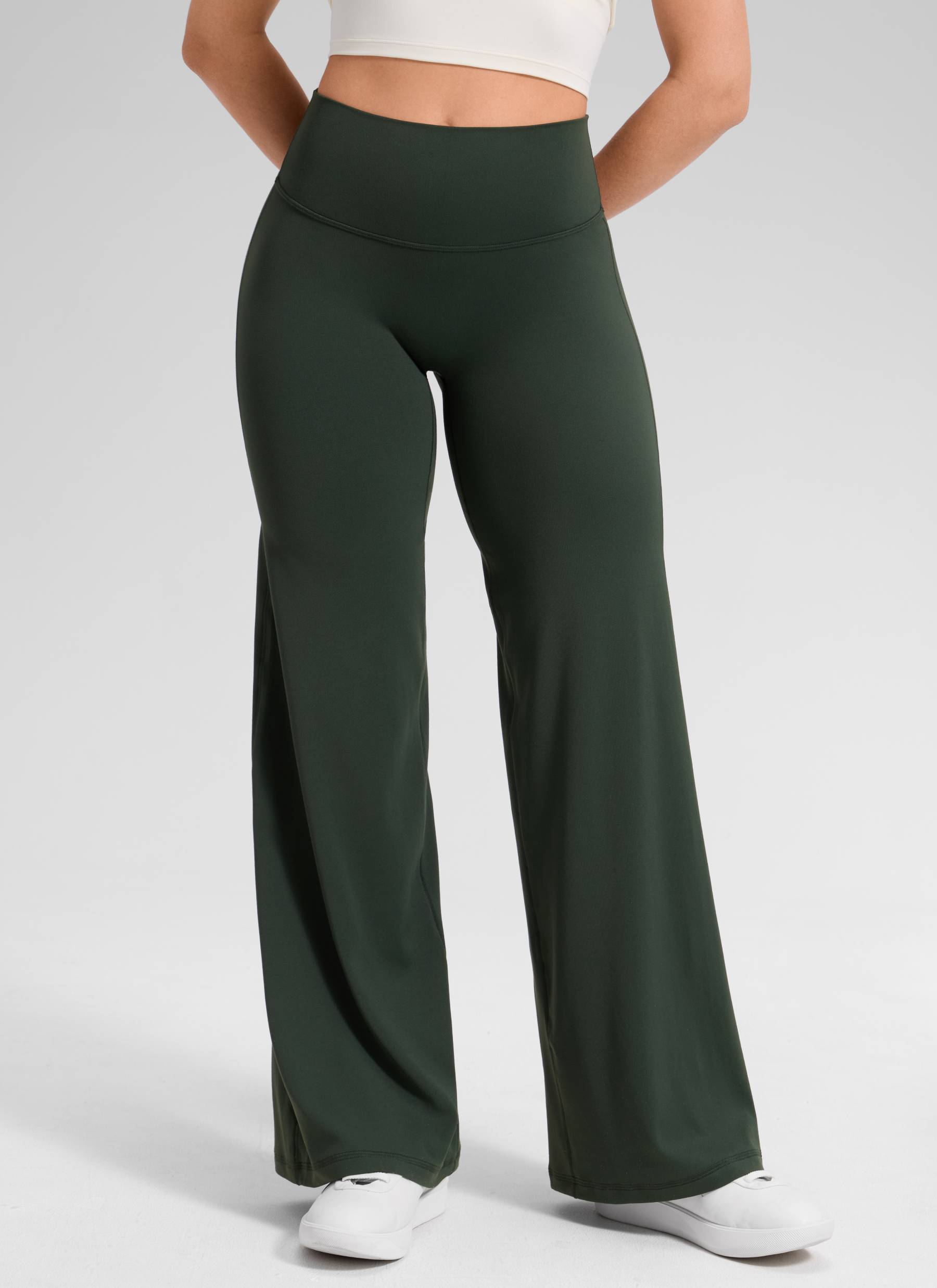 CRZ YOGA Women's Softretch Workout No Front Seam Wide Leg Pant 30